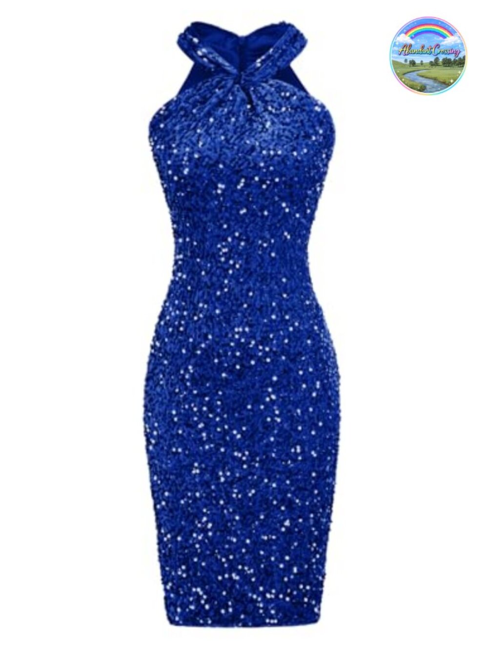 Sequin Halter Bodycon Cocktail Dress Sleeveless Sparkly Party